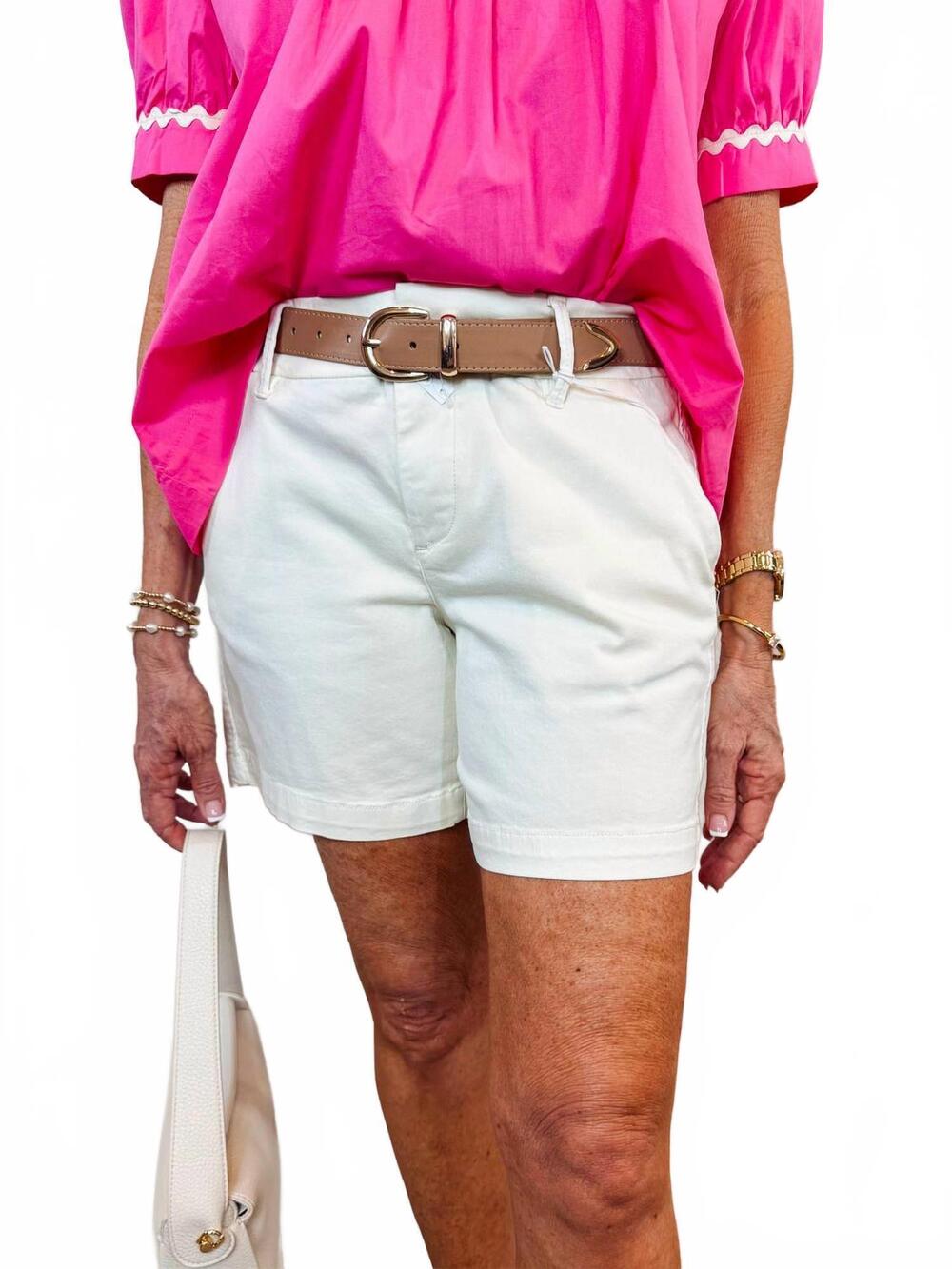 NEW DEAR JOHN DENIM south hampton shorts in optic white